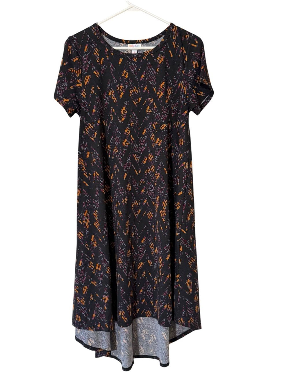 LuLaRoe Dress Sz Small High Low T-Shirt Tunic Casual Comfy Check Pocket Stretch